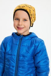Hardal Erkek Çocuk Panda Desenli Bere Boyunluk Set yumuşak çift katlı %100 doğal pamuklu penye - 6