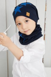 Babygiz Siyah Mavi  Fanatik Bere Boyunluk Takım Yumuşak Çift Katlı Spor %100 Doğal Pamuklu Penye - 2