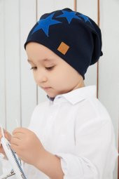 Babygiz Siyah Mavi  Fanatik Bere Boyunluk Takım Yumuşak Çift Katlı Spor %100 Doğal Pamuklu Penye - 4