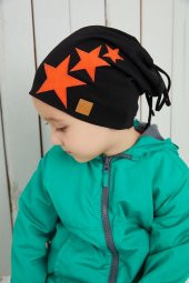 Babygiz Siyah Turuncu Fanatik Bere Boyunluk Takım Yumuşak Çift Katlı Spor %100 Doğal Pamuklu Penye - 6
