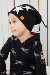 Babygiz Siyah Beyaz Fanatik Bere Boyunluk Takım Yumuşak Çift Katlı Spor %100 Doğal Pamuklu Penye - 8