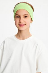 Yeşil Kız Pamuklu Penye, Kaymaz, Terletmez, Ultra Hafif,  Esnek Saç Bandı Bandana - 6