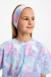Batik Kız Pamuklu Penye, Kaymaz, Terletmez, Ultra Hafif,  Esnek  Desenli Saç Bandı Bandana - 8