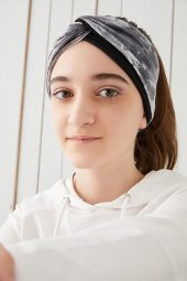 Batik Siyah Çocuk Genç Bandana Saç Bandı ekstra yumuşak Esnek doğal %100 pamuklu Penye - 2