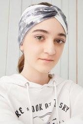 Batik Beyaz Çocuk Genç Bandana Saç Bandı ekstra yumuşak Esnek doğal %100 pamuklu Penye - 4