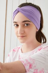 Lila Çocuk Genç Bandana Saç Bandı ekstra yumuşak Esnek doğal %100 pamuklu Penye - 2