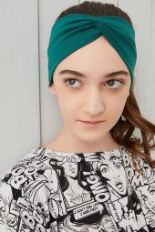 Hürrem yeşili Çocuk Genç Bandana Saç Bandı ekstra yumuşak Esnek doğal %100 pamuklu Penye - 5