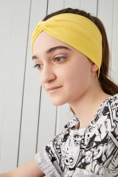 Yaşayan Sarı Çocuk Genç Bandana Saç Bandı ekstra yumuşak Esnek doğal %100 pamuklu Penye - 4