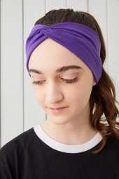 Trend mor Çocuk Genç Bandana Saç Bandı, ekstra yumuşak Esnek, doğal, pamuklu Penye - 1