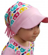 Babygiz %100 Pamuklu,El yapımı,Ekstra Yumuşak Kız Bebek Çocuk Vizyerli  kedi desenli  Şapka Bere - 1