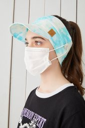 Batik Çocuk Genç Maske Takılabilir Tenis Yazlık vizyerli spor şapka yumuşak pamuklu Penye - 3