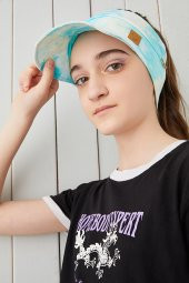 Batik Çocuk Genç Maske Takılabilir Tenis Yazlık vizyerli spor şapka yumuşak pamuklu Penye - 7