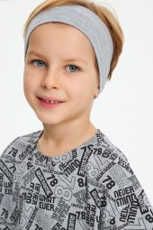 Gri Erkek Pamuklu Penye, Kaymaz, Terletmez, Ultra Hafif,  Esnek Saç Bandı Bandana - 1