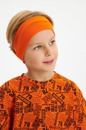 Turuncu Erkek Pamuklu Penye, Kaymaz, Terletmez, Ultra Hafif,  Esnek Saç Bandı Bandana - 2