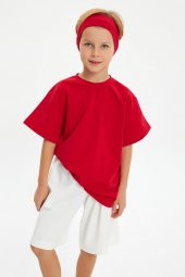 Kırmızı Erkek Pamuklu Penye, Kaymaz, Terletmez, Ultra Hafif,  Esnek Saç Bandı Bandana - 6