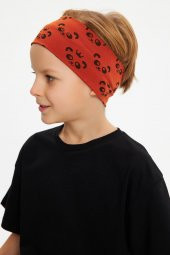 Kiremit Erkek Pamuklu Penye, Kaymaz, Terletmez, Ultra Hafif,  Esnek Panda Desenli Saç Bandı Bandana - 1