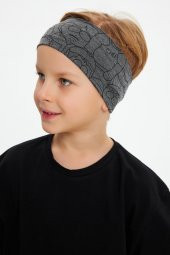 Füme Erkek Pamuklu Penye, Kaymaz, Terletmez, Ultra Hafif,  Esnek Panda Desenli Saç Bandı Bandana - 3