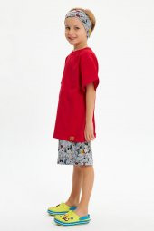 Açık Gri-Çok Renkli Erkek Pamuklu Penye, Kaymaz, Terletmez, Ultra Hafif,  Esnek Panda Desenli Saç Bandı Bandana - 4