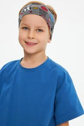 Füme-cok renkli Erkek Pamuklu Penye, Kaymaz, Terletmez, Ultra Hafif,  Esnek Desenli Saç Bandı Bandana - 2