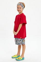 Açık Gri-Çok Renkli Erkek Pamuklu Penye, Kaymaz, Terletmez, Ultra Hafif,  Esnek Panda Desenli Saç Bandı Bandana - 6