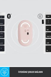 M350 Pebble Sessiz Kablosuz Kompakt Mouse  Pembe - 3
