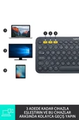 K380 Kompakt Kablosuz Bluetooth Türkçe Q Klavye - Siyah - 5