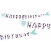 Deniz Kızı Pırıltılı Happy Bırthday Uzar Yazı Banner - 1