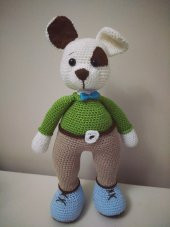 Sevimli Köpek Uyku Arkadaşı Amigurumi Organik Oyuncak - 1