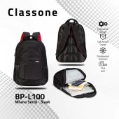Classone BP-L100 15,6 inç Notebook Sırt Çantası-Siyah thumbnail 10