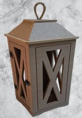 Hobi Adn 90236 Dekoratif Fenerlik Kare CNC Kesim Ahşap MDF Eskitme Menteşe El Yapım - 1