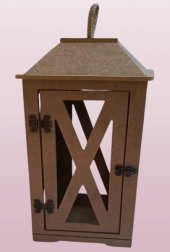 Hobi Adn 90236 Dekoratif Fenerlik Kare CNC Kesim Ahşap MDF Eskitme Menteşe El Yapım - 3