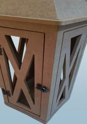 Hobi Adn 90236 Dekoratif Fenerlik Kare CNC Kesim Ahşap MDF Eskitme Menteşe El Yapım - 6