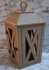 Hobi Adn 90236 Dekoratif Fenerlik Kare CNC Kesim Ahşap MDF Eskitme Menteşe El Yapım - 9