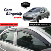 Peugeot 308 2007-2013 Uyumlu Mugen Cam Rüzgarlığı Seti Piano Black 4lü İthal - 1