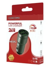 Concord C770 2.4A  3.5A Çift USB Girişi Metal Araç Şarjı - 3