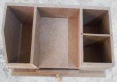 Hobi Adn 90238 Dekoratif Kalemlik Tek Çekm Ahşap MDF HAM CNC Kesim MODEL El Yapım - 2