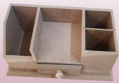 Hobi Adn 90238 Dekoratif Kalemlik Tek Çekm Ahşap MDF HAM CNC Kesim MODEL El Yapım - 3