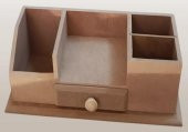 Hobi Adn 90238 Dekoratif Kalemlik Tek Çekm Ahşap MDF HAM CNC Kesim MODEL El Yapım - 5