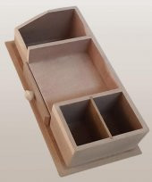 Hobi Adn 90238 Dekoratif Kalemlik Tek Çekm Ahşap MDF HAM CNC Kesim MODEL El Yapım - 6
