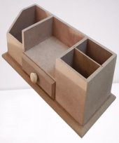 Hobi Adn 90238 Dekoratif Kalemlik Tek Çekm Ahşap MDF HAM CNC Kesim MODEL El Yapım - 7