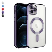 iPhone 13 Pro Kılıf Magsafe Özellikli Metal Lazer Silikon Kapak - 1