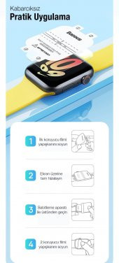 Baseus Apple Watch 4 5 6 40MM Ekran Koruyucu Apple Watch SE SE2 40 MM Ultra HD Parmak İzi Bırakmaz - 3