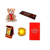 Eşe Sevgiliye En Güzel Romantik Hediye Peluş Ayı İstiridye Mini Lamba Aşk Çeki Sevgili Cüzdan Plaket - 1