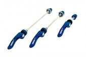 XLC Quick Release 3'lü Set QR Bisiklet Ön Arka Teker Mandalı Ve Sele Kelepçesi Seti Mavi - 2