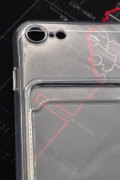 iPhone 7 / 8 Uyumlu Kredi Kartlıklı Şeffaf Kılıf Kamera Korumalı thumbnail 3