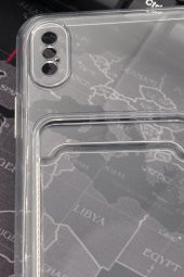 iPhone X Uyumlu Kredi Kartlıklı Şeffaf Kılıf Kamera Korumalı thumbnail 3