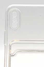 iPhone X Uyumlu Kredi Kartlıklı Şeffaf Kılıf Kamera Korumalı thumbnail 5