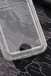 iPhone 13 Pro Uyumlu Kredi Kartlıklı Şeffaf Kılıf Kamera Korumalı thumbnail 4