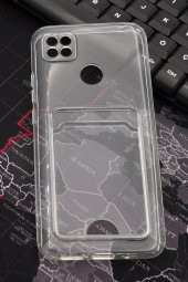 Xiaomi Redmi 9C Uyumlu Kredi Kartlıklı Şeffaf Kılıf Kamera Korumalı thumbnail 1