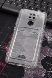 Xiaomi Redmi Note 9 Uyumlu Kredi Kartlıklı Şeffaf Kılıf Kamera Korumalı thumbnail 1